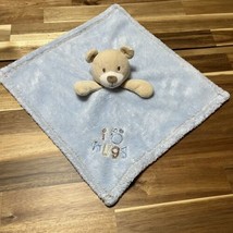 Baby Gear Brown Bear Blue I Love Hugs Paw Print Lovey Security Blanket 14.5x15 - £11.94 GBP