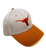 UNIVERSITY OF TEXAS LONGHORNS MASCOT LOGO GREY BURNT ORANGE CURVED BILL ... - €17,84 EUR