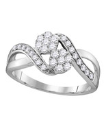 14k White Gold Round Diamond 2-stone Bridal Wedding Engagement Ring 1/2 Ctw - £558.74 GBP