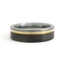Men&#39;s Gray Gold Black Wedding Band Ring Tungsten Carbide, Size 10.5, 6.5 mm - £395.68 GBP