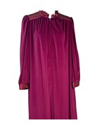 Gilligan OMalley Nightgown Robe House Dress Sz S Burgundy Velour Vintage... - £20.67 GBP