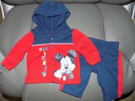 DISNEY BABY 2 PC MICKEY MOUSE OUTFIT SIZE NEWBORN EUC - $20.70