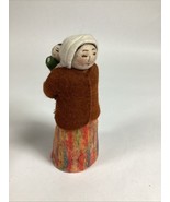 Kyrgyzstan Kyrgyz Doll Handmade Wool Folk Art -  Woman &amp; Baby - 7.5”H - $23.33 CAD