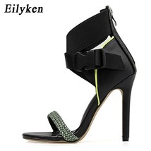 Eilyken Fashion High heels Women Sandals Ankle-Wrap Sexy Open-toed Shoes Cross-S - £37.93 GBP
