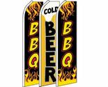 3 Pack Set BBQ Black Cold Beer Swooper Super Advertising Windless Banner... - $54.88