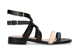 Sandalias veganas mujer planas destalonadas tirantes cruzados hebilla ap... - $134.87