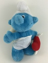 Peyo Smurfs Vintage Cupid 11&quot; Plush Stuffed Toy Love Wings 1982 Blue Toga 80s  - £25.69 GBP