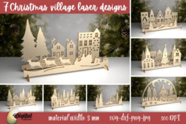 3D Christmas Village Bundle Laser Cut - $1.99