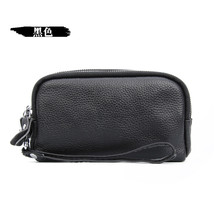 Genuine Leather Women Wallet Large Capacity Three Layers Zipper Cellphone Pouch  - £19.57 GBP