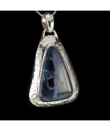 Black Agate Hammer Finish Sterling Silver Pendant 35.3gr - $241.66 CAD