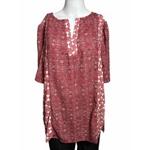 New Weekend Suzanne Betro Cottage Core Boho Top Womens Medium Red - $13.01