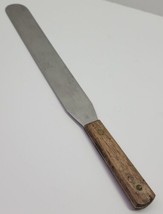 VTG VWR Van Waters &amp; Rogers Will Scientific Stainless Spreader Cake Knife Wood - £23.11 GBP