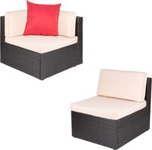 Homall All Weather Pe Rattan Wicker Sectional Loveseat Set For, And Garden. - £229.99 GBP