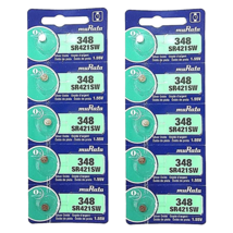 Murata 348 (SR421SW) Silver Oxide Watch Battery (10 Count) - Replaces So... - $12.86