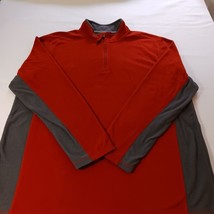 Nordictrack Mens Orange & Gray 1/4 Zip Long Sleeve Pullover Sweatshirt Chest 52" image 11