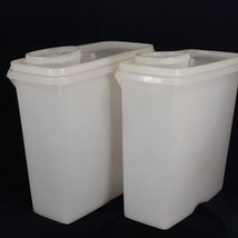 2 Tupperware 4695 Cereal Keeper 3 Quart Clear Storage Container w/ lids Vintage - £12.33 GBP