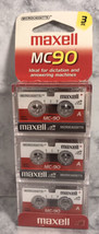 NEW 3 Pack Maxell MC90 Microcassette 90 Minute Recordable Cassette Tapes MC-90 - £11.57 GBP