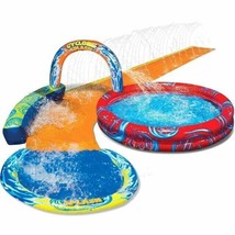 Banzai Cyclone Splash Park Inflatable Sprinkling Slide Water Aqua Pool Kids - £56.02 GBP