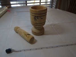 Wooden Mortar Pestle Pill Herb Crusher Medicine Mixer Grinder herbs wood... - $25.73