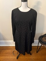 J. Crew Dress in Black Dot Long-sleeve - Size 10 - $555.84 MXN