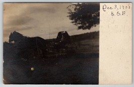 RPPC Hume New York Woman in Horse Drawn Carriage 1908 Postcard B23 - $8.95