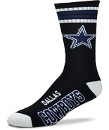 FBF 4 Stripe Deuce Crew Socks Dallas Cowboys Large(10-13) - $284.91 MXN
