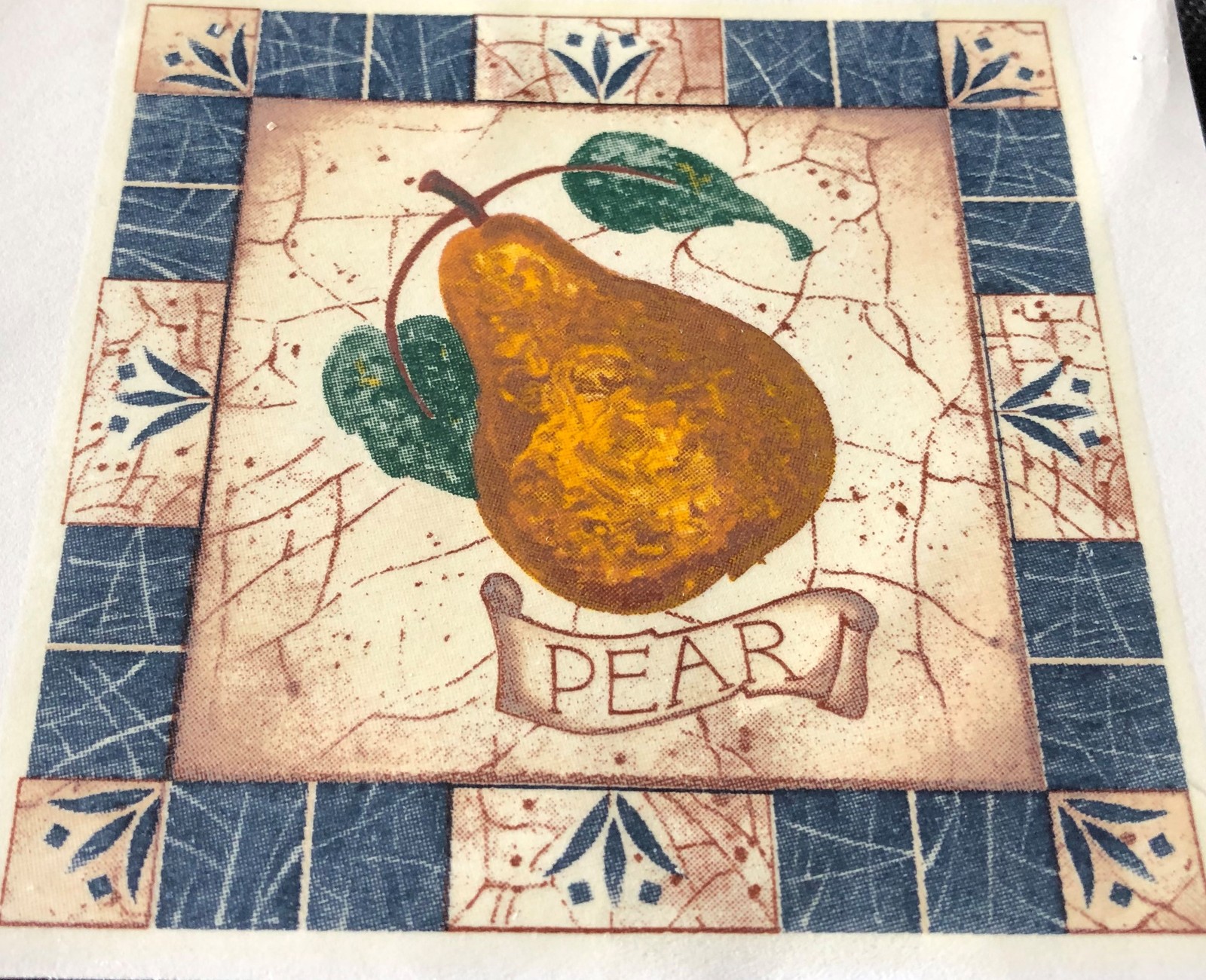 M15 -  Ceramic Waterslide Decal - Pear Tile - 3.75&quot; - $1.25