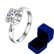 Real Moissanite Engagement Rings For Women 1CT 2CT Round Brilliant Diamonds Ring - £56.26 GBP