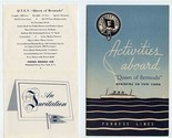 Furness Lines Queen of Bermuda 1950s Activities Board &amp; 7 Day Cruise Inv... - $23.84