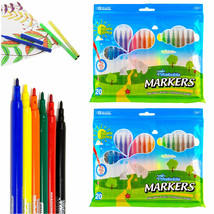 40 Pc Washable Markers Colors Fine Point Coloring Books Art School Drawi... - $22.79