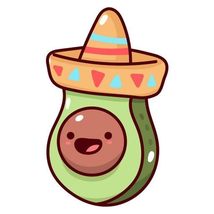 Cute Avocado in Mexican Hat Vinyl Decal Sticker UV &amp; Water Proof Gift La... - $109.97 MXN