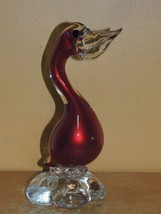 Art Glass Crane/ Bird metallic Red/ Orange 7+&quot; unmarked Italian Murano - £13.65 GBP