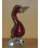 Art Glass Crane/ Bird metallic Red/ Orange 7+&quot; unmarked Italian Murano - £13.44 GBP