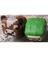 Lot of 2 Minecraft SQUISHMEs from SERIES 2 Collector&#39;s box Cow and Green... - £15.68 GBP