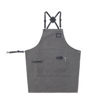 Unique Heavy Canvas Gardening/Florist Apron - Cross back Genuine Leather Straps  - £51.15 GBP