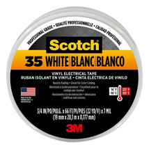 Scotch Professional Electrical Tape, White, 3/4 in. X 66 ft. X 7 mil 2 Roll - £15.28 GBP