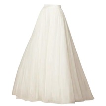 White Long Tulle skirt Outfit Women Custom Plus Size Wedding Party Skirt image 1