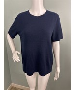 NWT Women&#39;s Theory Tolleree OB S/S Crew Neck Cashmere Inkwell Sweater Sz... - €95,61 EUR
