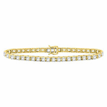 10kt Yellow Gold Womens Round Diamond Studded Tennis Bracelet 7 Cttw - £5,605.03 GBP