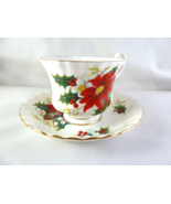 Royal Albert Bone China Poinsetta Christmas Tea Cup &amp; Saucer England &#39;76... - $39.71 CAD