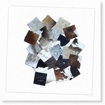 Premium Assorted 15-Piece Hair on Cowhide Scrap Leather Remnants - Vibrant Multi - £84.95 GBP