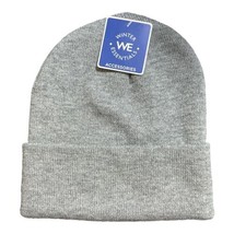 Winter Essentials Unisex Gray Knit Beanie Hat New - £3.01 GBP