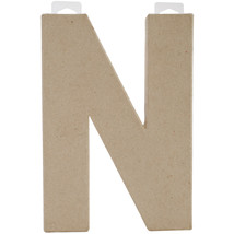 Paper Mache Letter N 8 X 5.5 Inches - £14.62 GBP