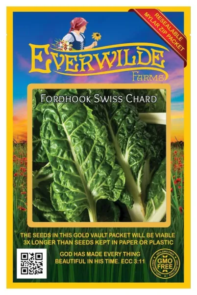 200 Fordhook Swiss Chard Seeds Farms Mylar Seed Packet Fresh Garden - £6.64 GBP