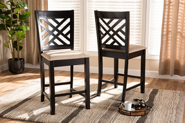 Iden Sand Fabric Espresso Brown Counter Height 2Pc Pub Chair Set - $189.00