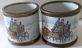 Crummles Enamels Horse &amp; Carriage Winter Scene Set of 2 Napkin Rings - £35.68 GBP