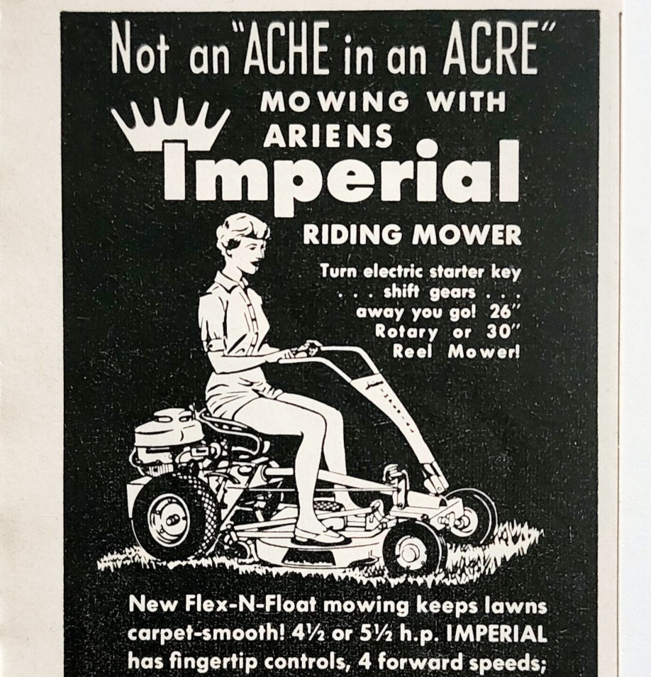 1960 Ariens Imperial Riding Lawn Mower Advertisement Vintage Agriculture... - $19.99