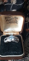 Vintage 1980-s 925 Sterling Silver Zircon Ring UK Size S, US 7 9- Beauti... - $1,601.92 MXN