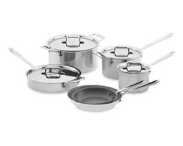 All-Clad d5 Stainless Nonstick 10 Piece Cookware Ser - #SD501010 NSR1 - R - $587.99