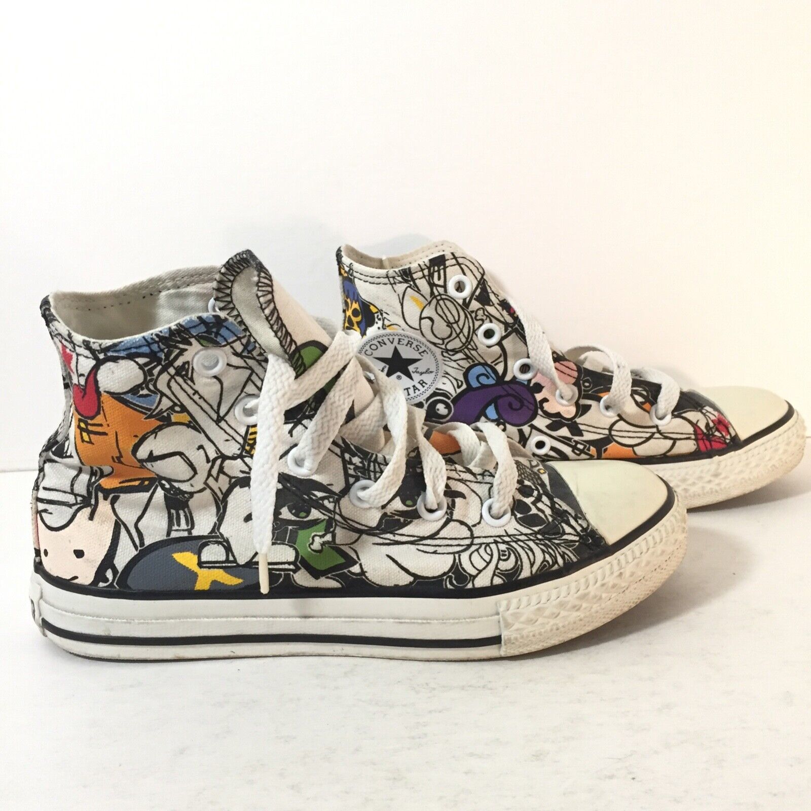 Kids Converse High Top Sneakers Size 1.5 Retired Graffiti Design Pre-Owned VGC - $34.63